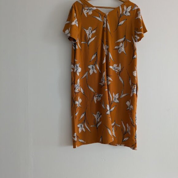 A New Day Dark Gold Floral Shift Dress Size XXL - Picture 4 of 9